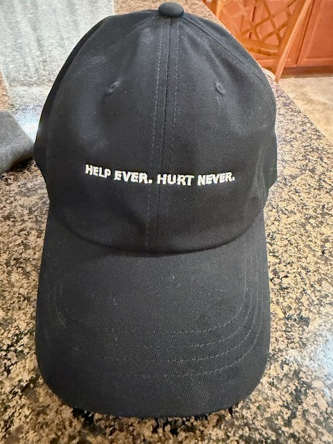 HELP EVER. HURT NEVER. — Embroidered Dad Cap